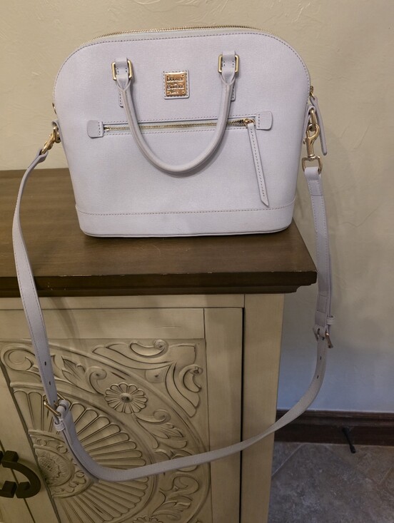 Dooney & Bourke Handbags - Dooney & Bourke Light Blue Saffiano Dome Satchel